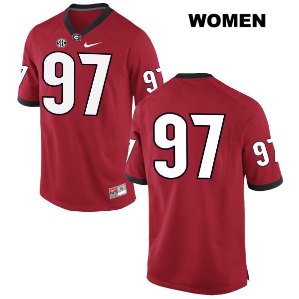 Georgia Bulldogs Women's Chris Barnes #97 NCAA No Name Authentic Red Nike Stitched College Football Jersey RHT6156UV